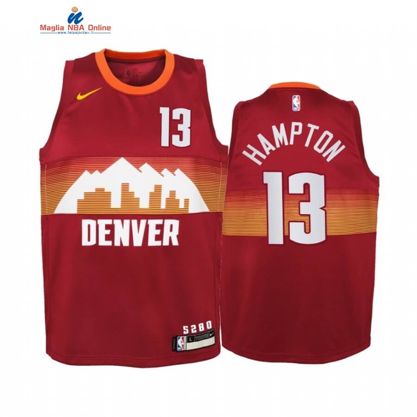 Maglia NBA Bambino Denve Nuggets #13 R.J. Hampton Rosso Città 2020-21 Acquista