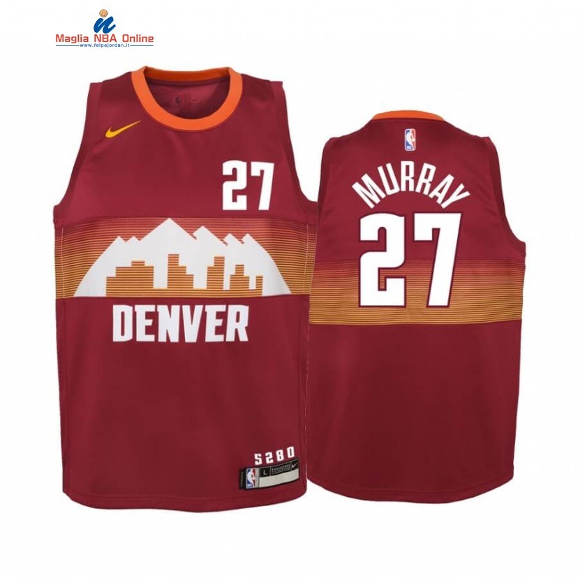 Maglia NBA Bambino Denve Nuggets #27 Nikola Jokic Rosso Città 2020-21 Acquista