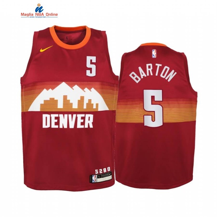 Maglia NBA Bambino Denve Nuggets #5 Will Barton Rosso Città 2020-21 Acquista