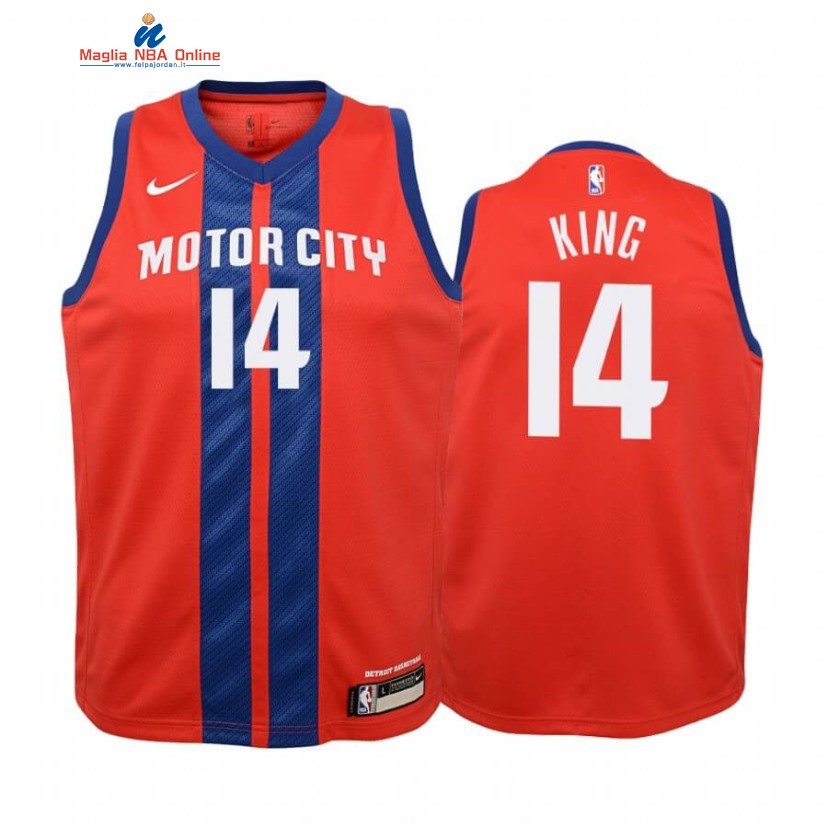 Maglia NBA Bambino Detroit Pistons #14 Louis King Rosso Città 2019-20 Acquista