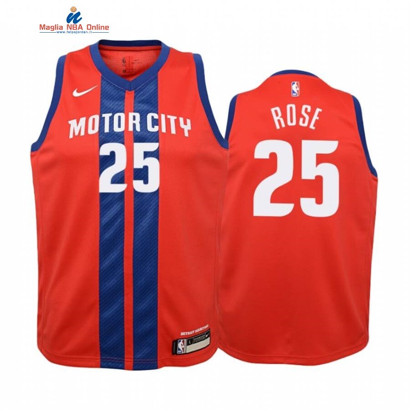 Maglia NBA Bambino Detroit Pistons #25 Derrick Rose Rosso Città 2019-20 Acquista