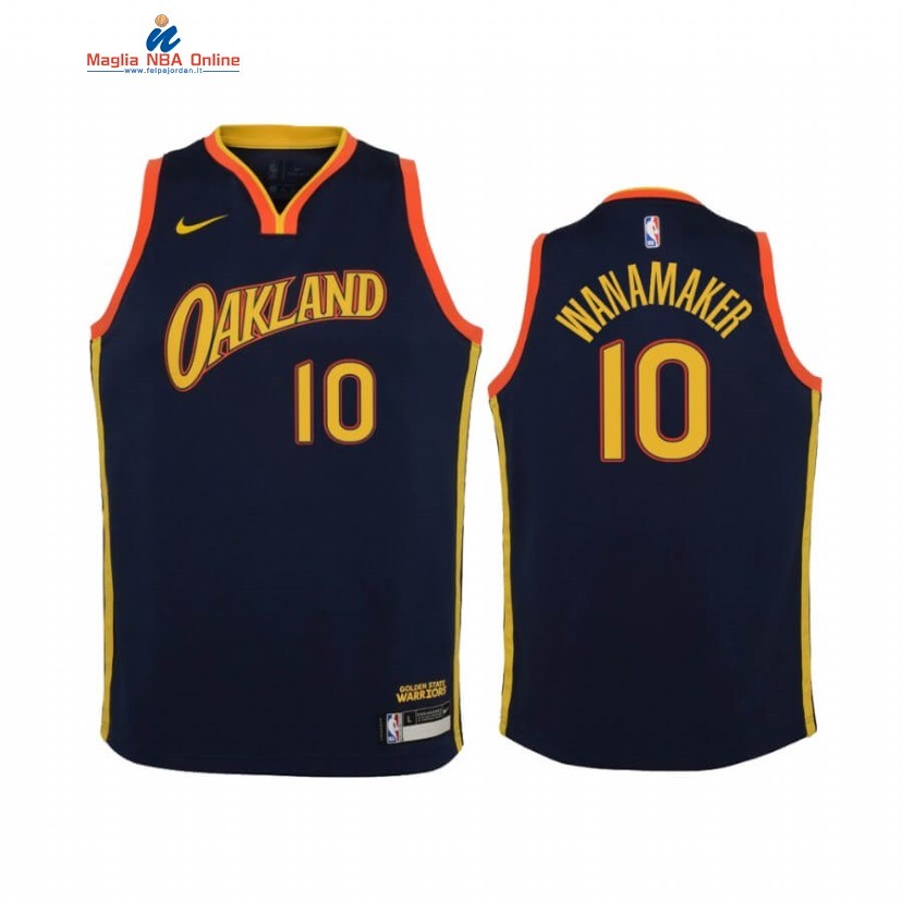 Maglia NBA Bambino Golden State Warriors #10 Brad Wanamaker Marino Città 2020-21 Acquista