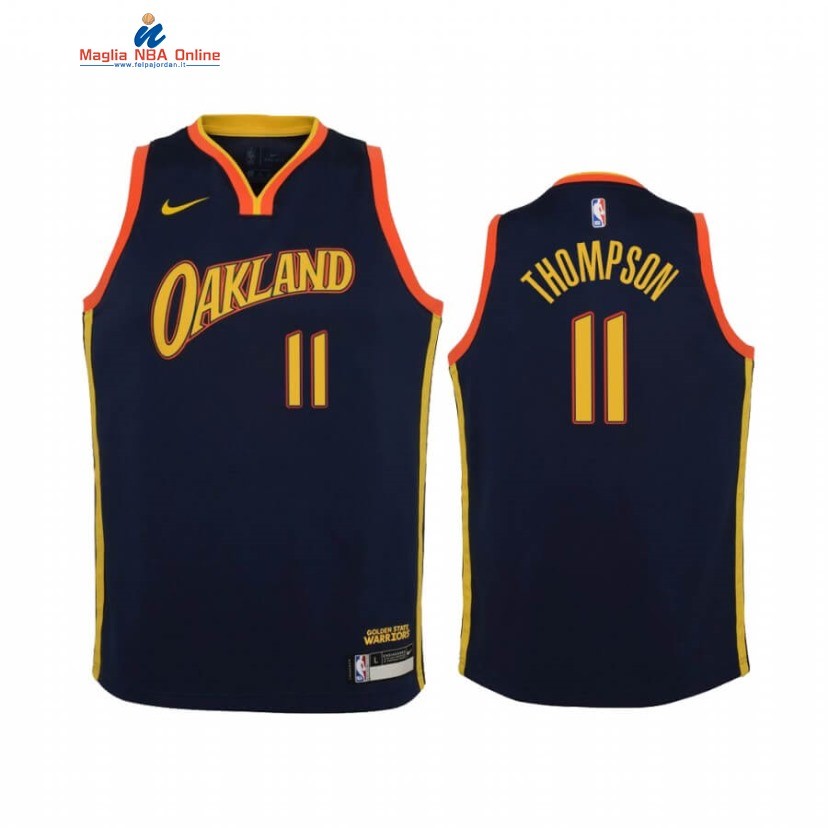 Maglia NBA Bambino Golden State Warriors #11 Klay Thompson Marino Città 2020-21 Acquista