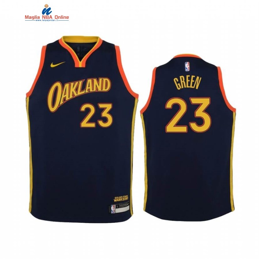 Maglia NBA Bambino Golden State Warriors #23 Draymond Green Marino Città 2020-21 Acquista