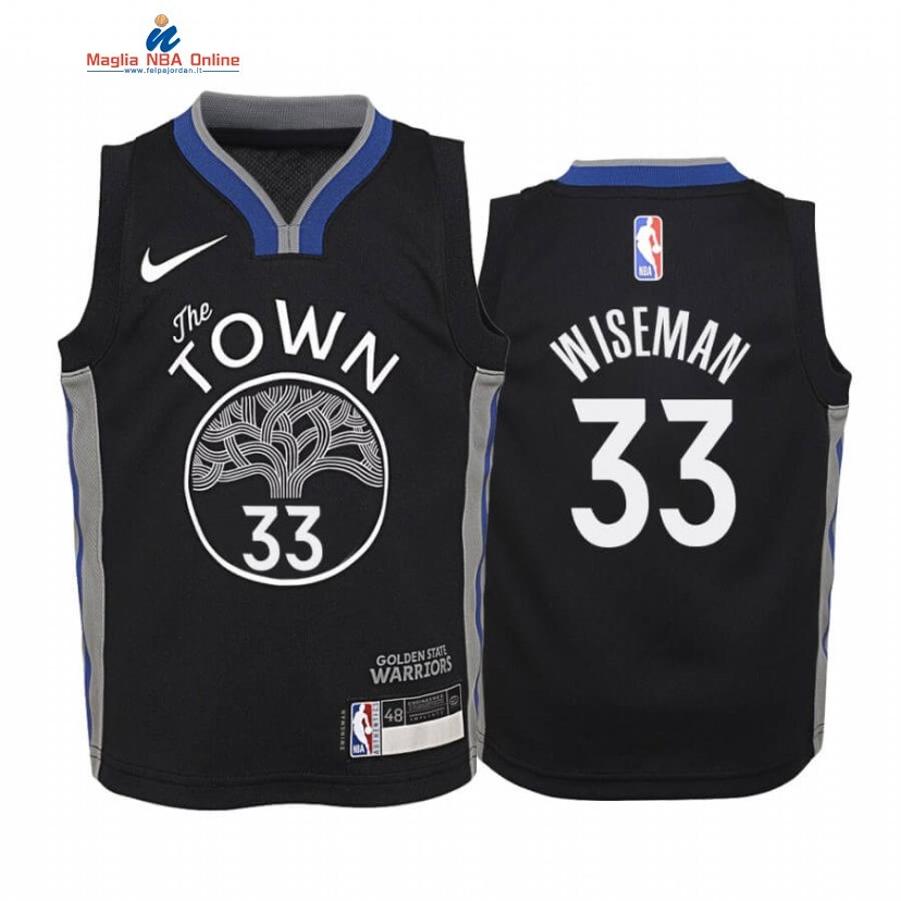 Maglia NBA Bambino Golden State Warriors #33 James Wiseman Nero Hardwood Classics 2020-21 Acquista