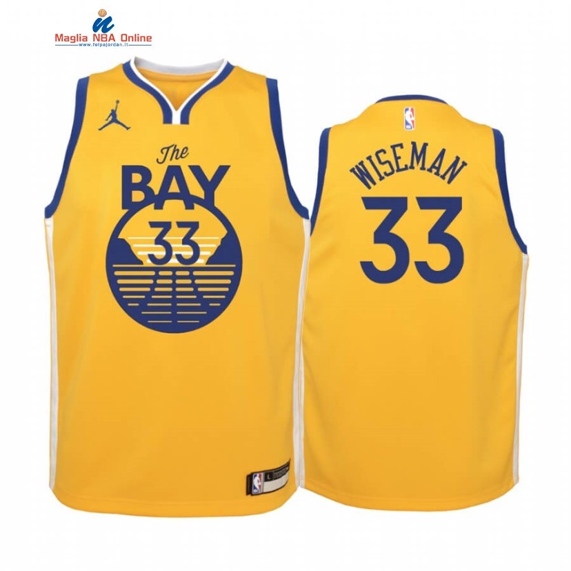 Maglia NBA Bambino Golden State Warriors #33 James Wiseman Oro Statement 2020-21 Acquista