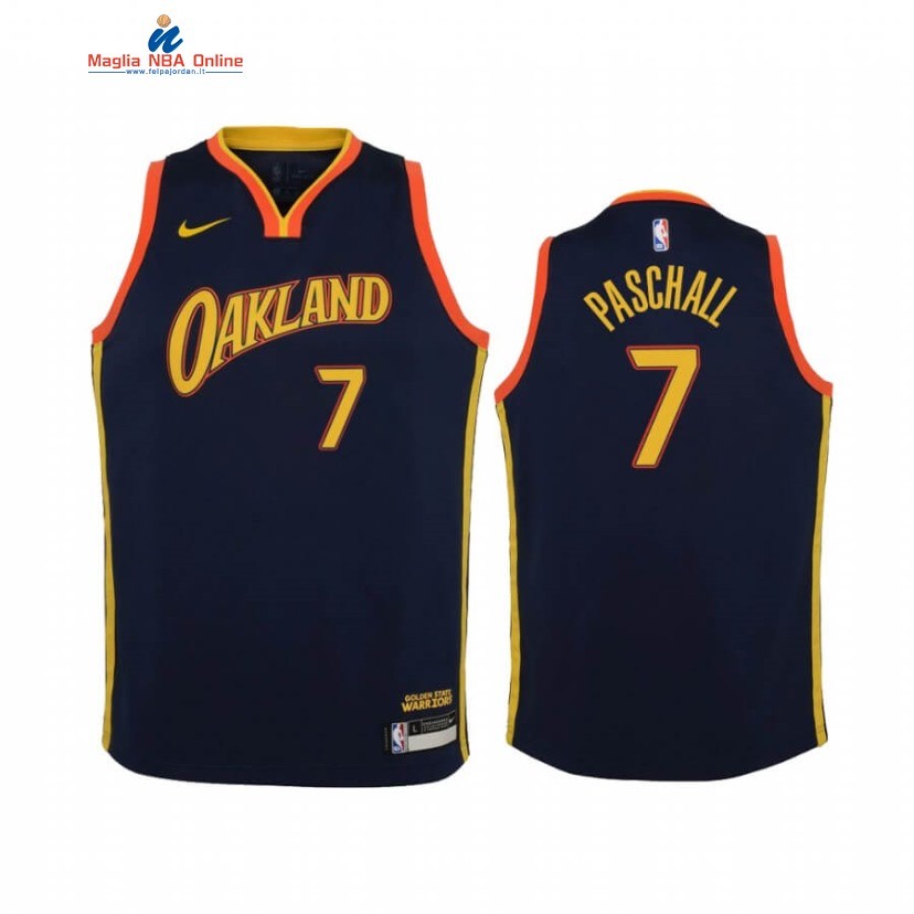 Maglia NBA Bambino Golden State Warriors #7 Eric Paschall Marino Città 2020-21 Acquista