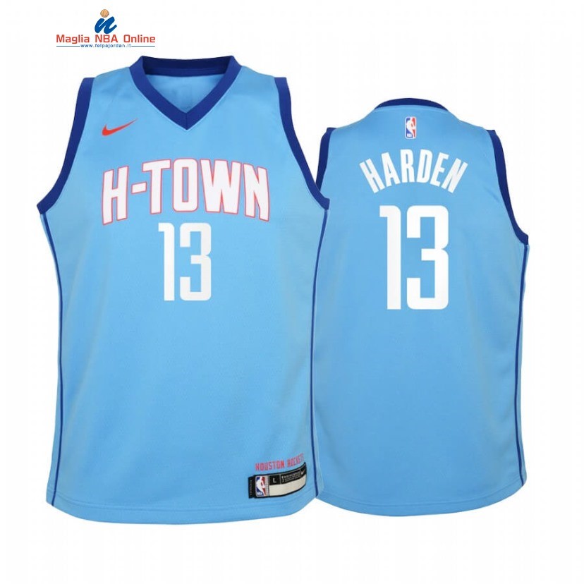 Maglia NBA Bambino Houston Rockets #13 James Harden Blu Città 2020-21 Acquista