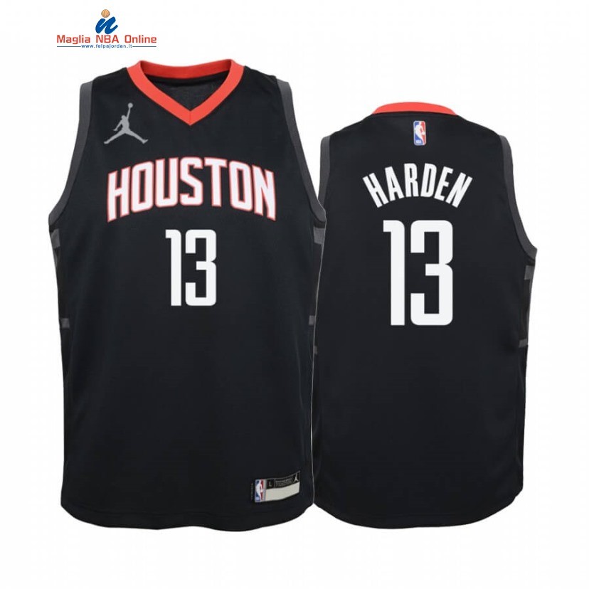 Maglia NBA Bambino Houston Rockets #13 James Harden Nero Statement 2020 Acquista