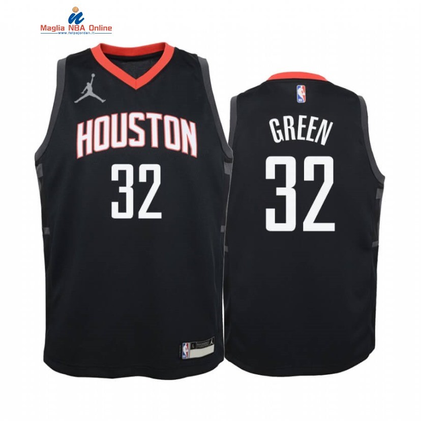 Maglia NBA Bambino Houston Rockets #32 Jeff Green Nero Statement 2020 Acquista