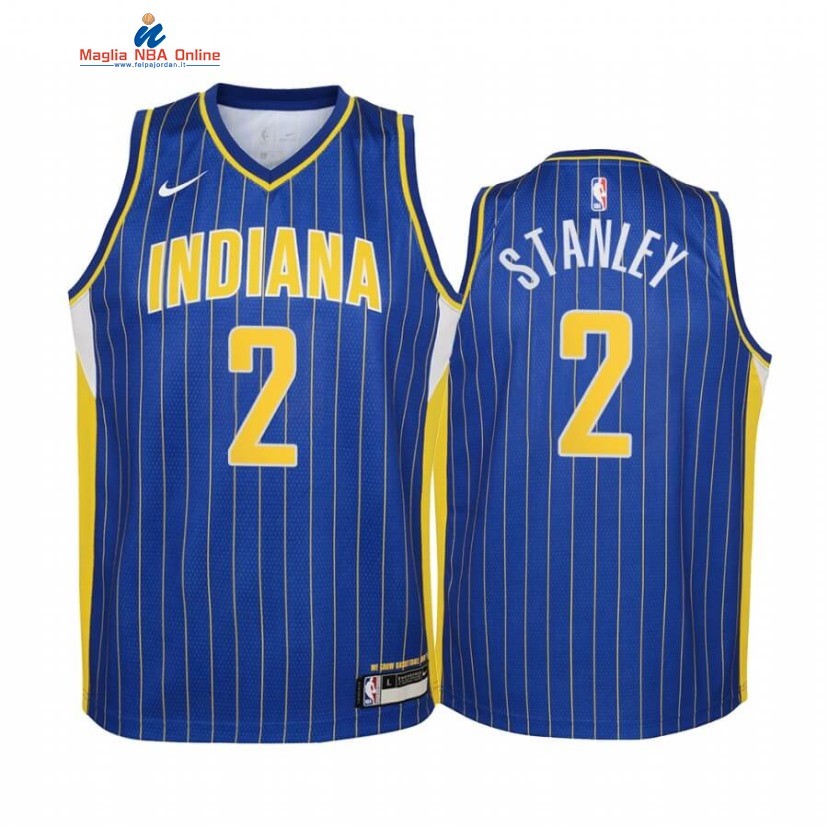 Maglia NBA Bambino Indiana Pacers #2 Cassius Stanley Blu Città 2020-21 Acquista