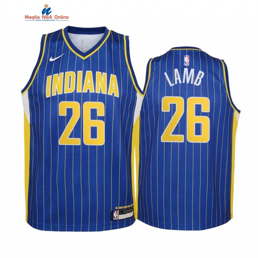 Maglia NBA Bambino Indiana Pacers #26 Jeremy Lamb Blu Città 2020-21 Acquista
