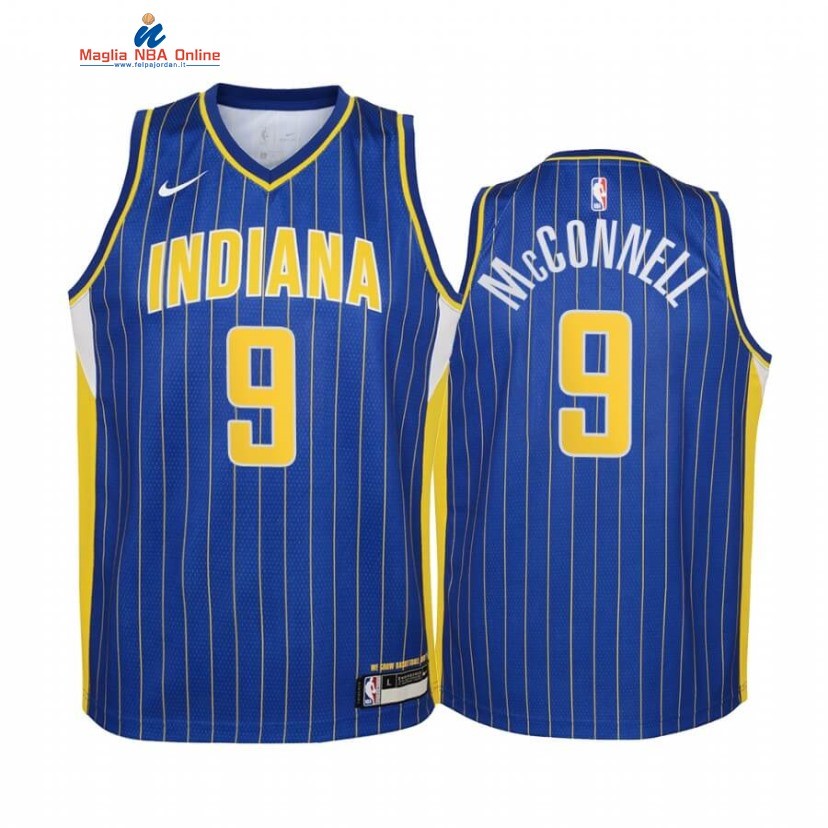 Maglia NBA Bambino Indiana Pacers #9 T.J. McConnell Blu Città 2020-21 Acquista