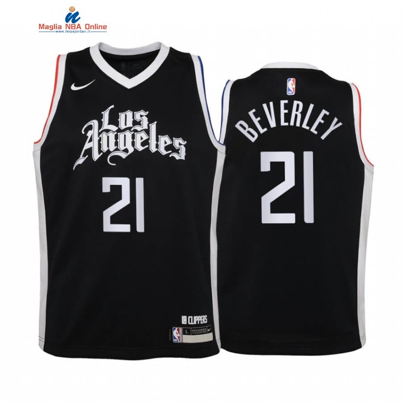 Maglia NBA Bambino Los Angeles Clippers #21 Patrick Beverley Nero Città 2020-21 Acquista