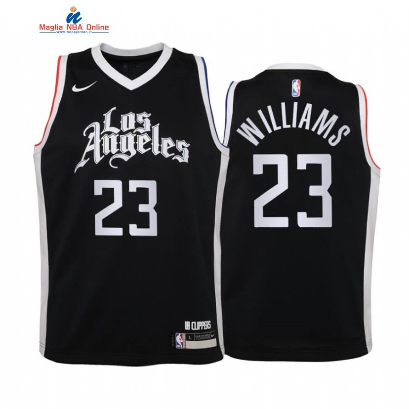 Maglia NBA Bambino Los Angeles Clippers #23 Lou Williams Nero Città 2020-21 Acquista
