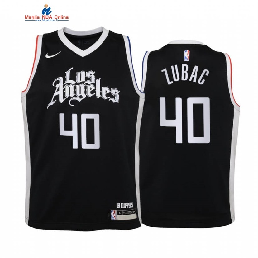 Maglia NBA Bambino Los Angeles Clippers #40 Ivica Zubac Nero Città 2020-21 Acquista