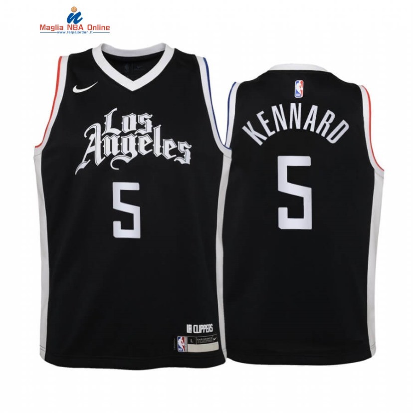 Maglia NBA Bambino Los Angeles Clippers #5 Luke Kennard Nero Città 2020-21 Acquista