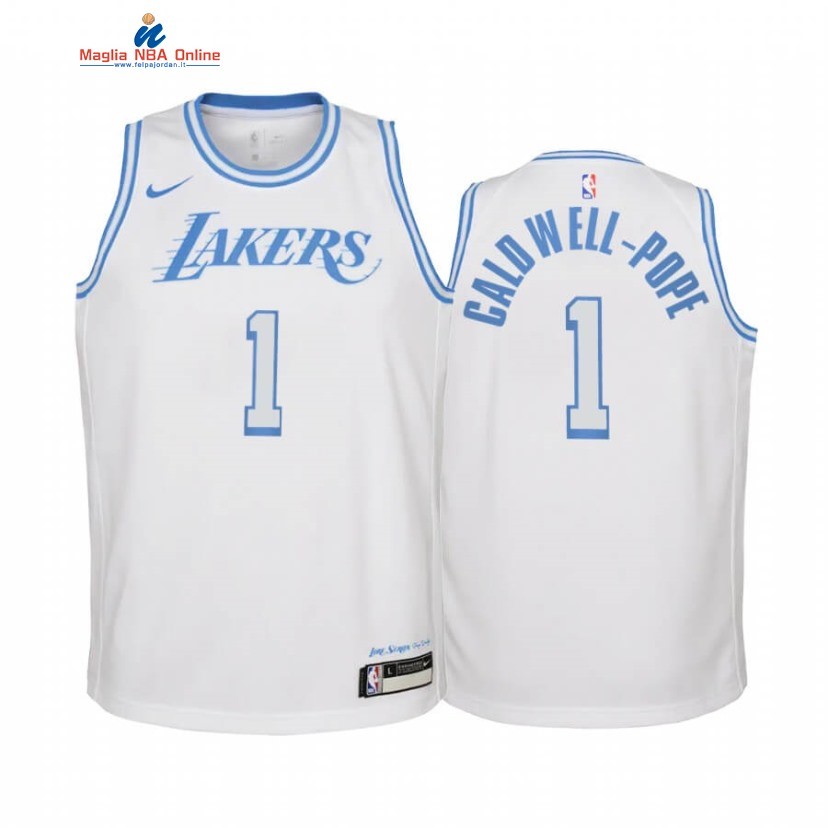 Maglia NBA Bambino Los Angeles Lakers #1 Kentavious Caldwell Pope Bianco Città 2020-21 Acquista