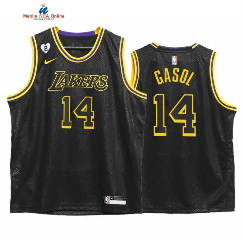 Maglia NBA Bambino Los Angeles Lakers #14 Marc Gasol Mamba Nero 2020-21 Acquista