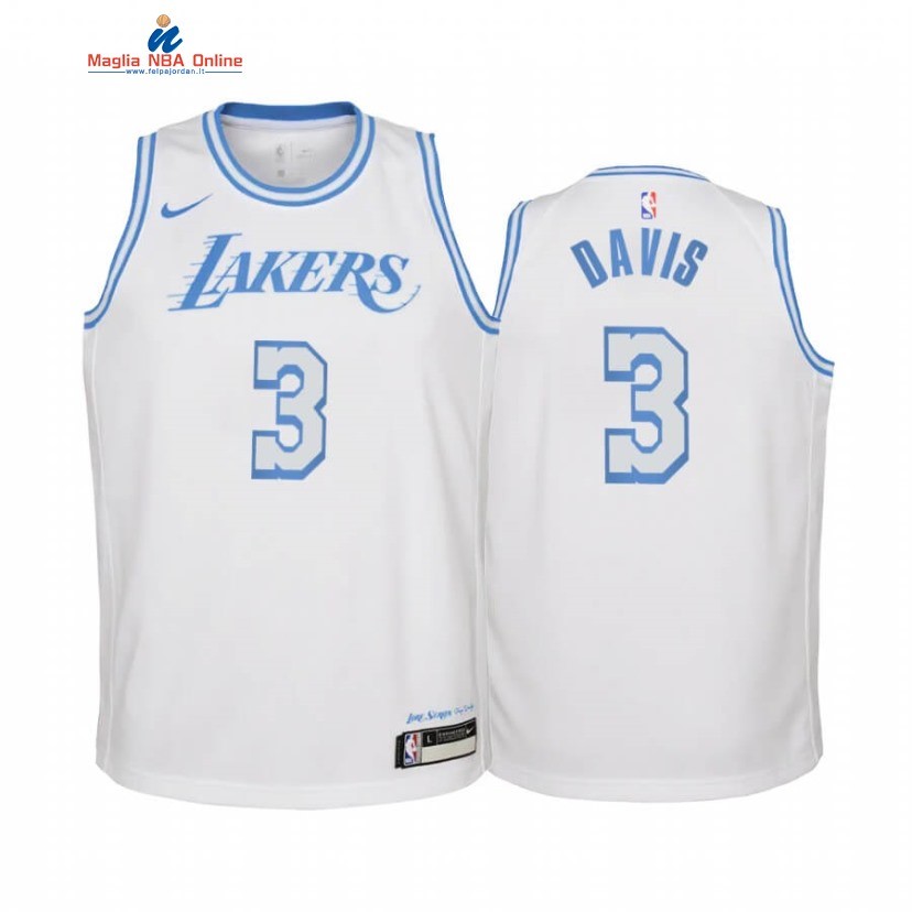 Maglia NBA Bambino Los Angeles Lakers #3 Anthony Davis Bianco Città 2020-21 Acquista