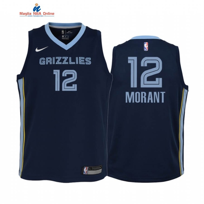 Maglia NBA Bambino Memphis Grizzlies #12 Ja Morant Marino Icon 2020 Acquista