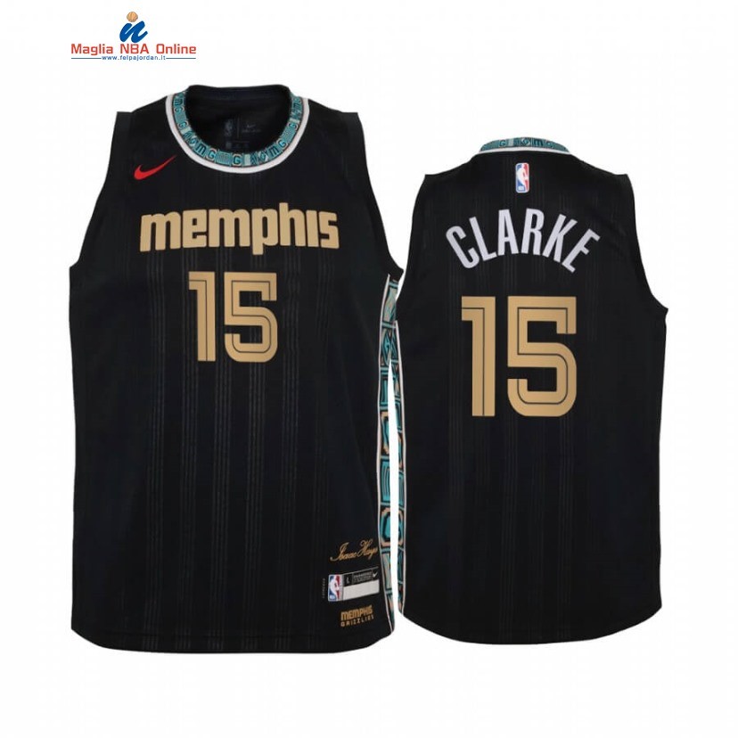 Maglia NBA Bambino Memphis Grizzlies #15 Brandon Clarke Nero Città 2020-21 Acquista