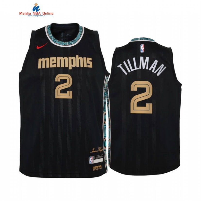 Maglia NBA Bambino Memphis Grizzlies #2 Xavier Tillman Nero Città 2020-21 Acquista