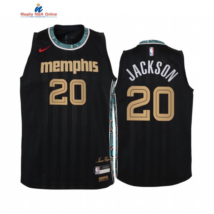 Maglia NBA Bambino Memphis Grizzlies #20 Josh Jackson Nero Città 2020-21 Acquista