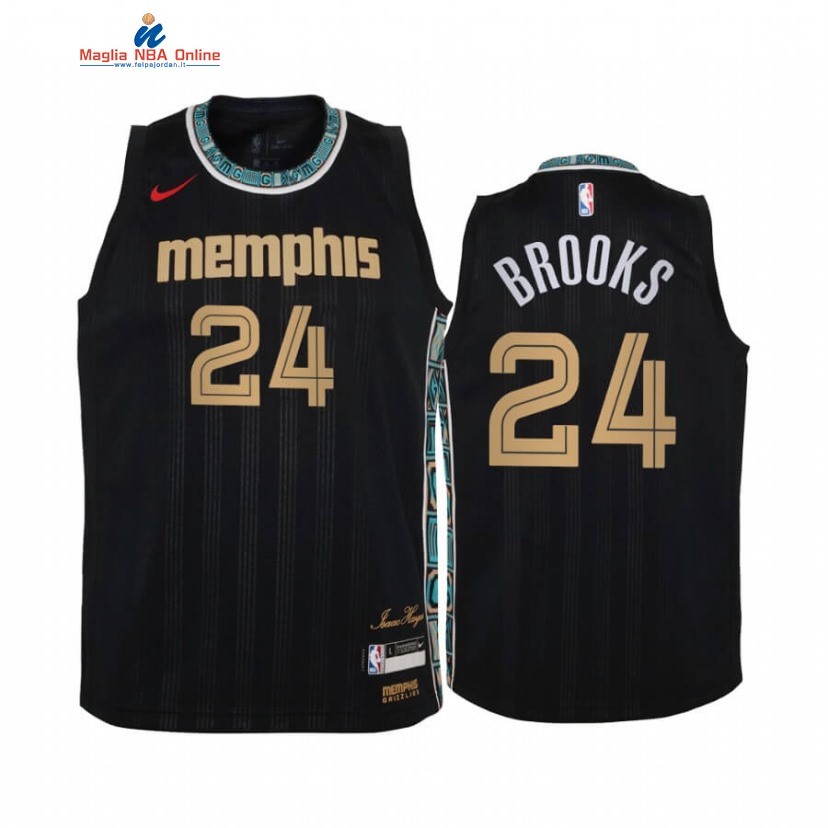 Maglia NBA Bambino Memphis Grizzlies #24 Dillon Brooks Nero Città 2020-21 Acquista