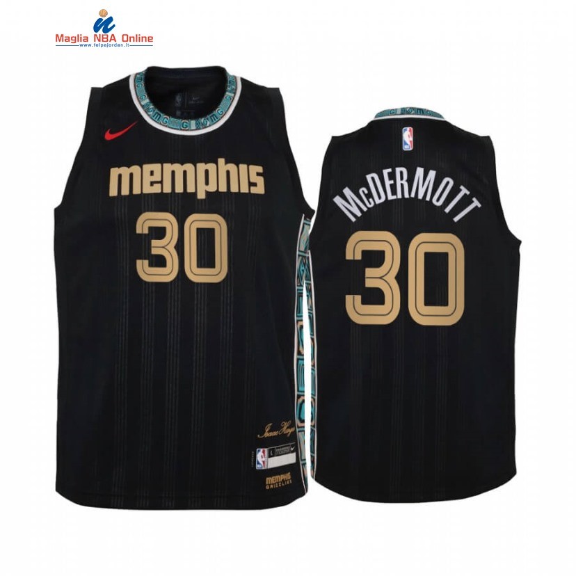 Maglia NBA Bambino Memphis Grizzlies #30 Sean McDermott Nero Città 2020-21 Acquista