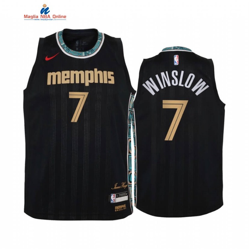 Maglia NBA Bambino Memphis Grizzlies #7 Justise Winslow Nero Città 2020-21 Acquista
