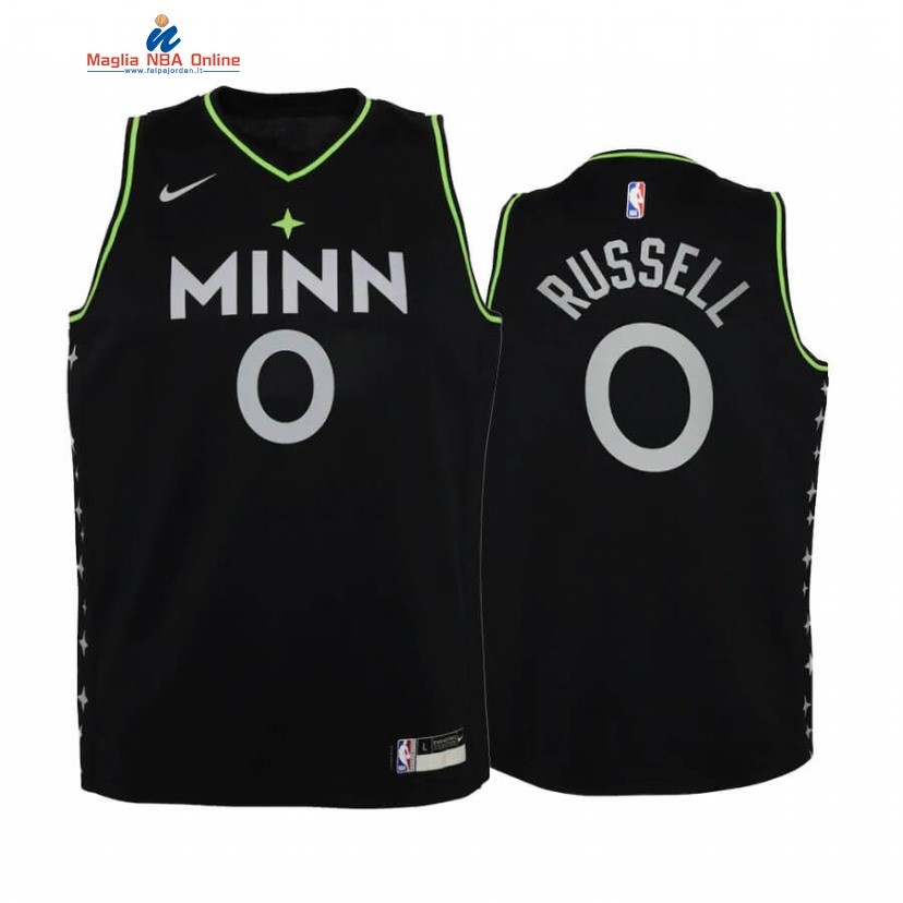 Maglia NBA Bambino Minnesota Timberwolves #0 D'Angelo Russell Nero Città 2020-21 Acquista