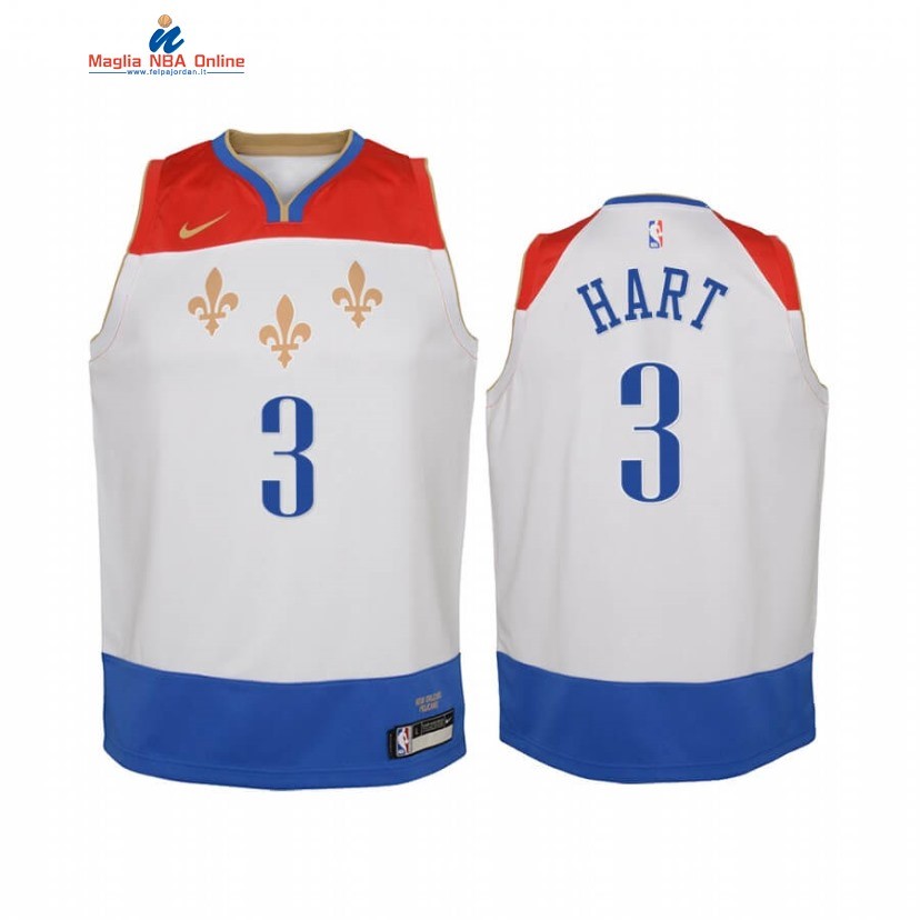 Maglia NBA Bambino New Orleans Pelicans #3 Josh Hart Bianco Città 2020-21 Acquista