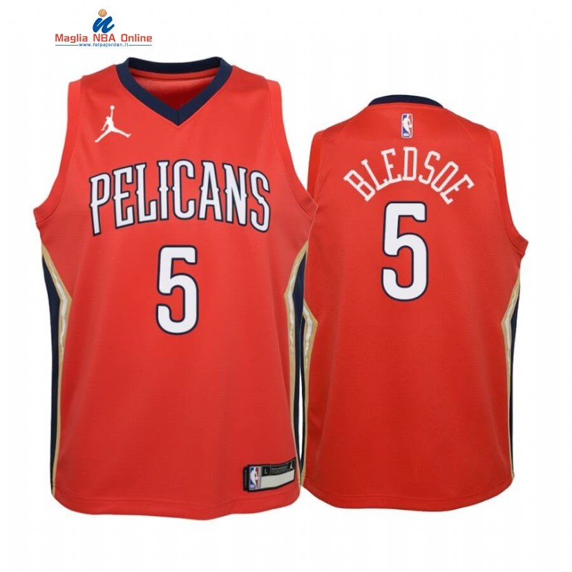 Maglia NBA Bambino New Orleans Pelicans #5 Eric Bledsoe Rosso Statement 2020 Acquista