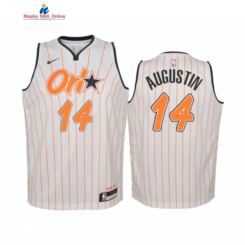 Maglia NBA Bambino Orlando Magic #14 D.J. Augustin Bianco Città 2020 Acquista