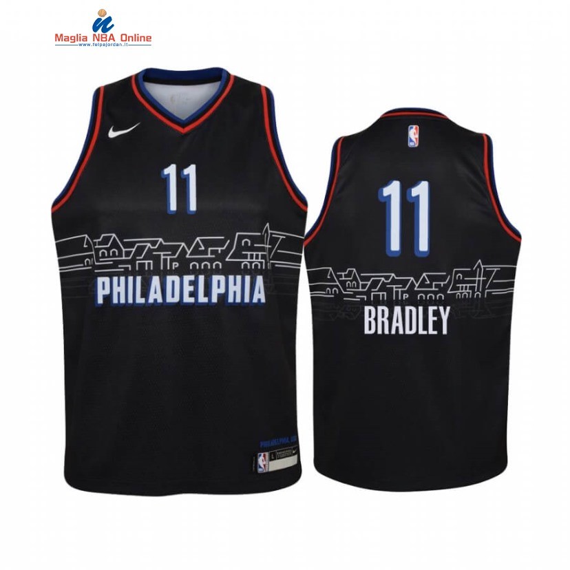 Maglia NBA Bambino Philadelphia Sixers #11 Tony Bradley Nero Città 2020-21 Acquista