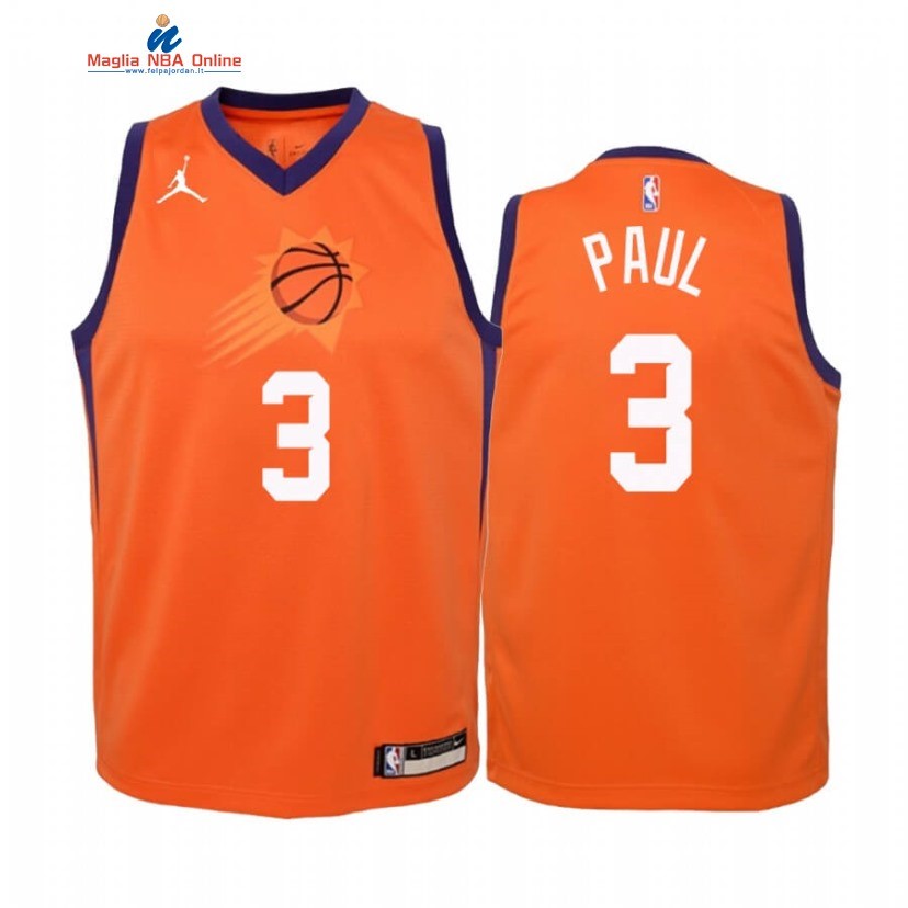 Maglia NBA Bambino Phoenix Suns #3 Chris Paul Arancia Statement 2020 Acquista