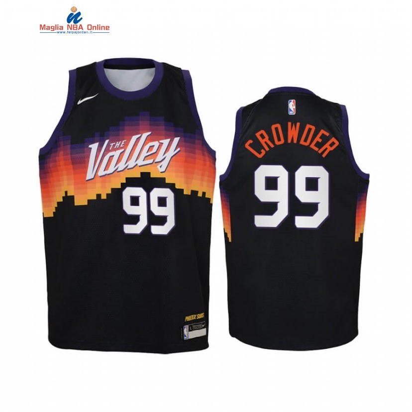 Maglia NBA Bambino Phoenix Suns #99 Jae Crowder Nero Città 2020-21 Acquista