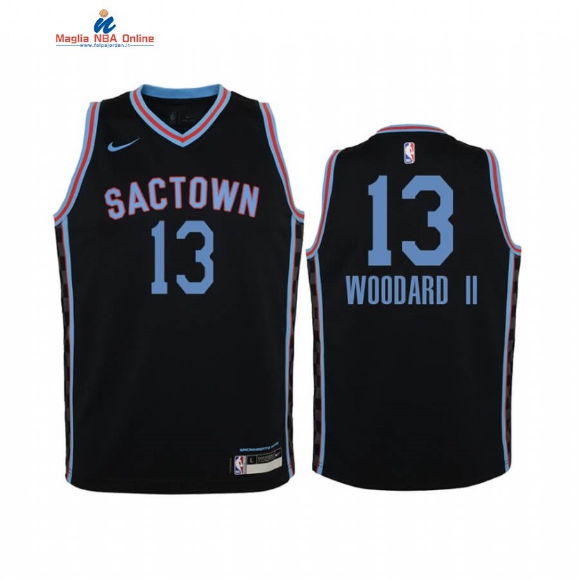 Maglia NBA Bambino Sacramento Kings #13 Robert Woodard II Nero Città 2020-21 Acquista