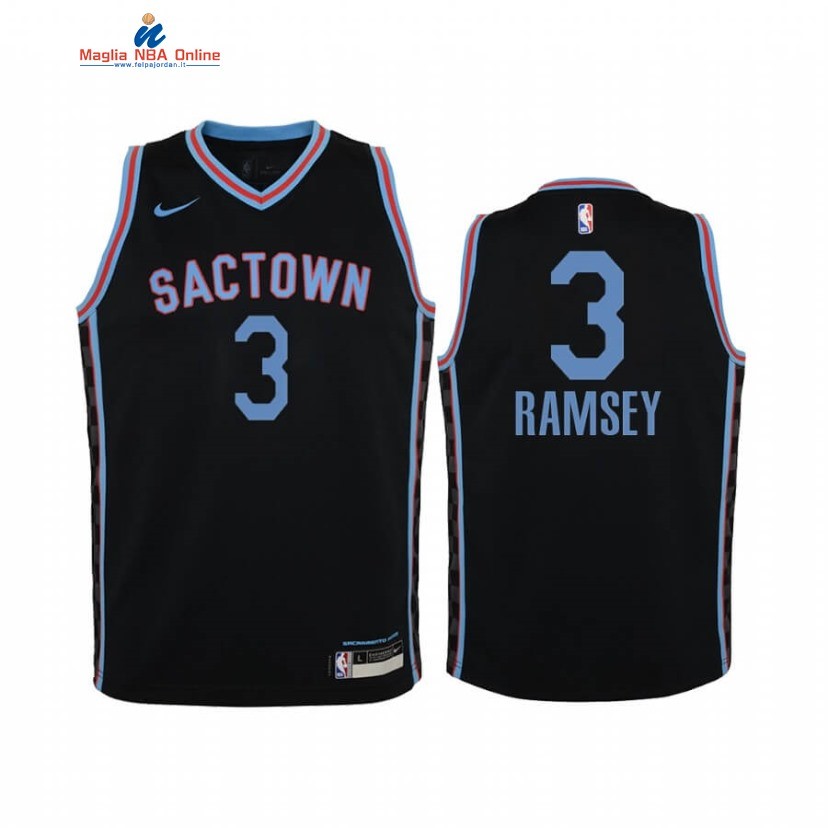 Maglia NBA Bambino Sacramento Kings #3 Jahmi'us Ramsey Nero Città 2020-21 Acquista
