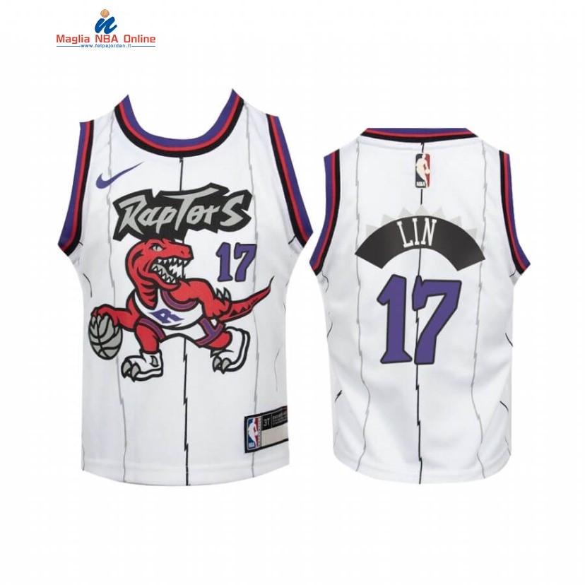 Maglia NBA Bambino Toronto Raptors #17 Jeremy Lin Bianco Hardwood Classics Acquista