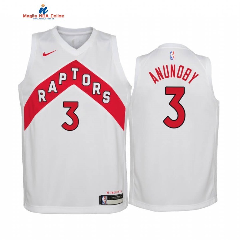 Maglia NBA Bambino Toronto Raptors #3 OG Anunoby Bianco Association 2020-21 Acquista