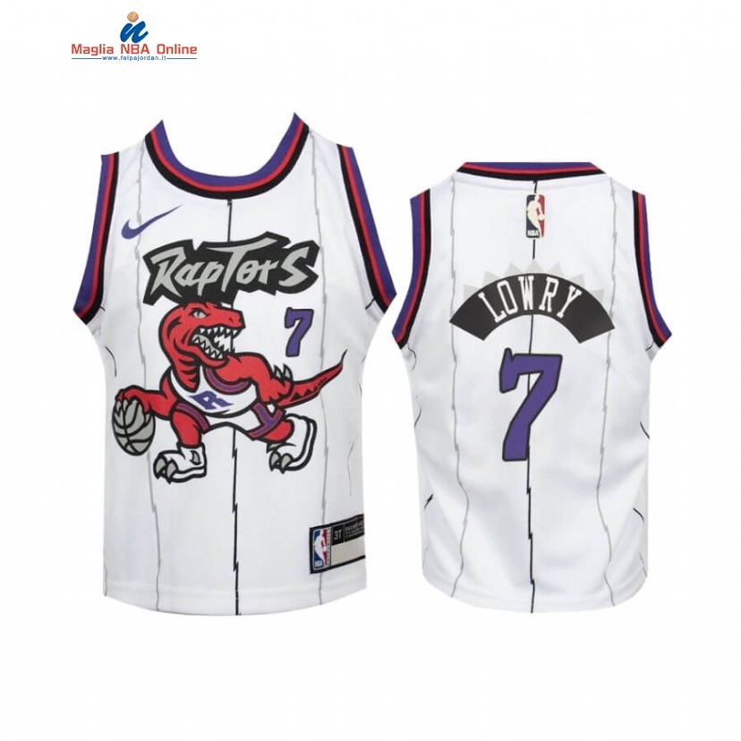 Maglia NBA Bambino Toronto Raptors #7 Kyle Lowry Bianco Hardwood Classics Acquista