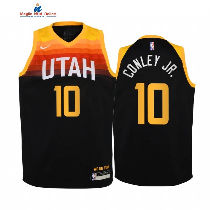 Maglia NBA Bambino Utah Jazz #10 Mike Conley Jr. Nero Città 2020-21 Acquista