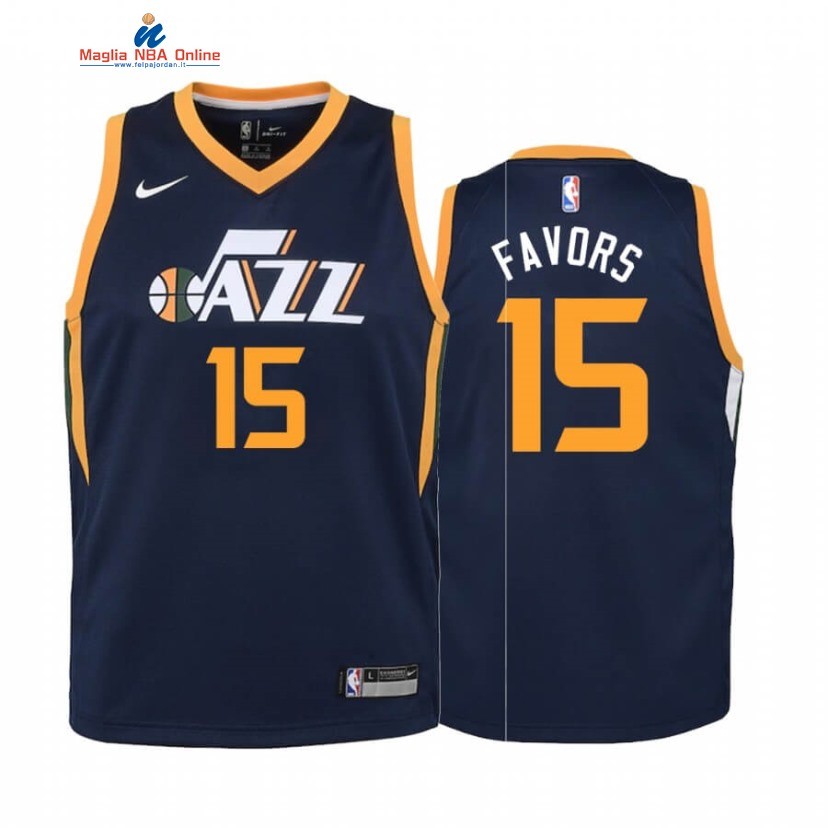 Maglia NBA Bambino Utah Jazz #15 Derrick Favors Marino Icon 2020-21 Acquista