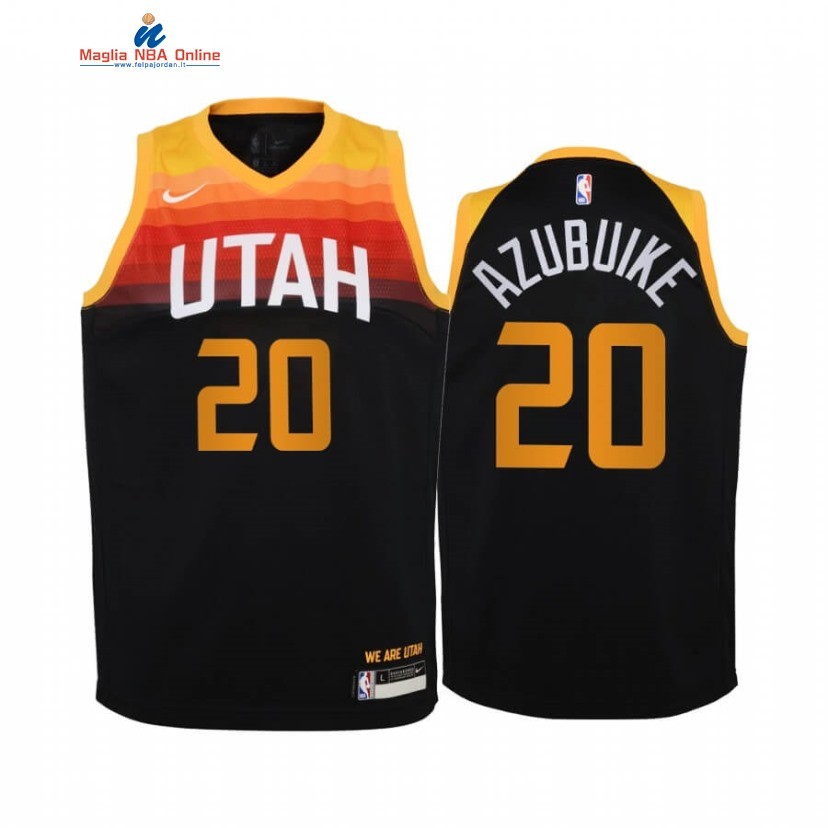 Maglia NBA Bambino Utah Jazz #20 Udoka Azubuike Nero Città 2020-21 Acquista