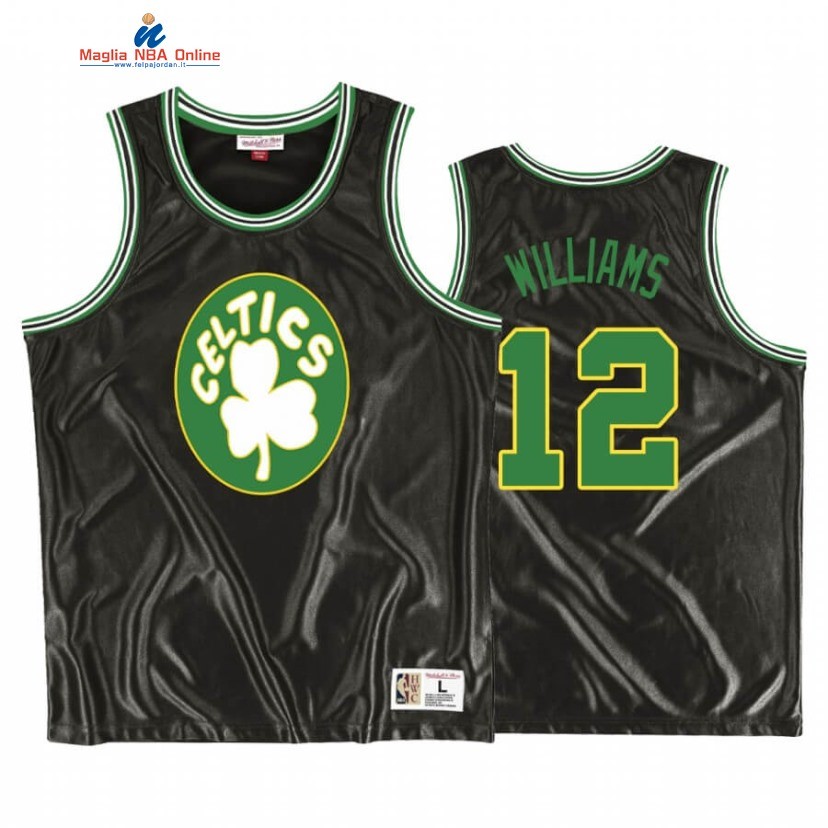 Maglia NBA Boston Celtics #12 Grant Williams Nero Verde Hardwood Classics 2020 Acquista