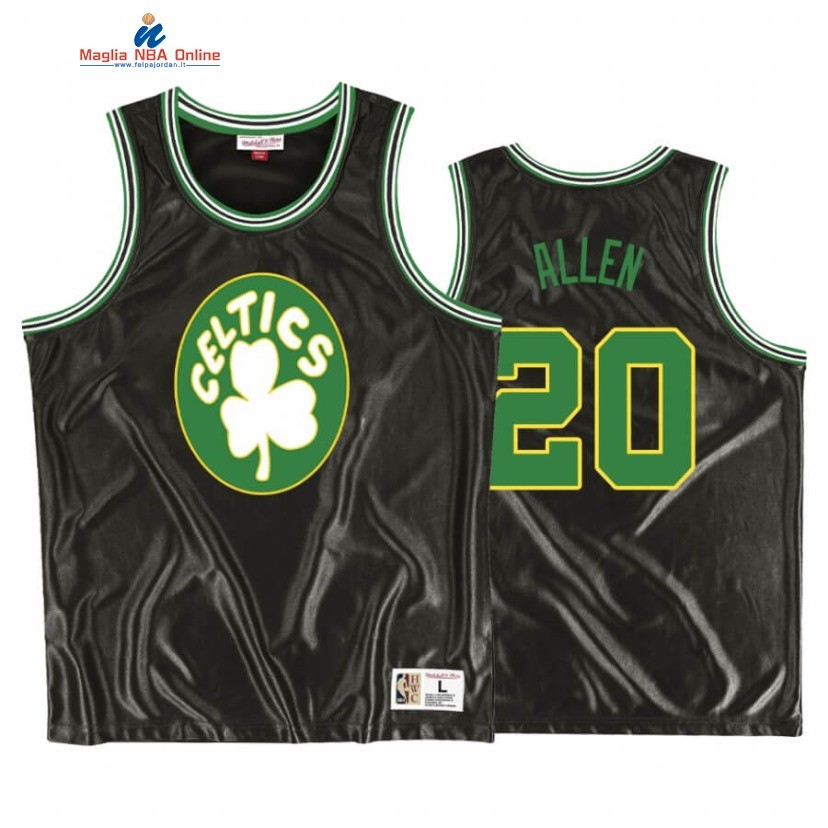 Maglia NBA Boston Celtics #20 Ray Allen Nero Verde Hardwood Classics 2020 Acquista