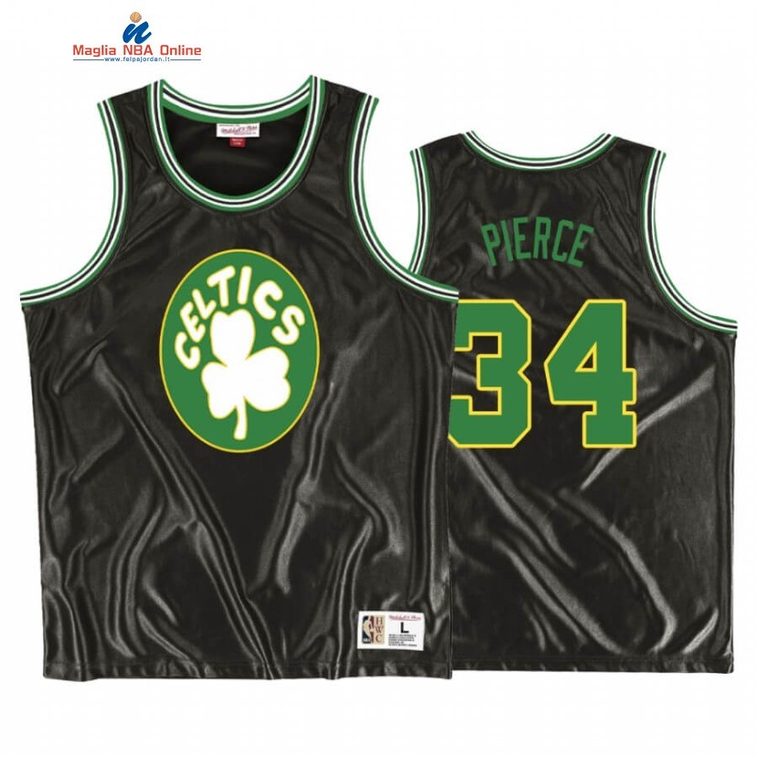 Maglia NBA Boston Celtics #34 Paul Pierce Nero Verde Hardwood Classics 2020 Acquista