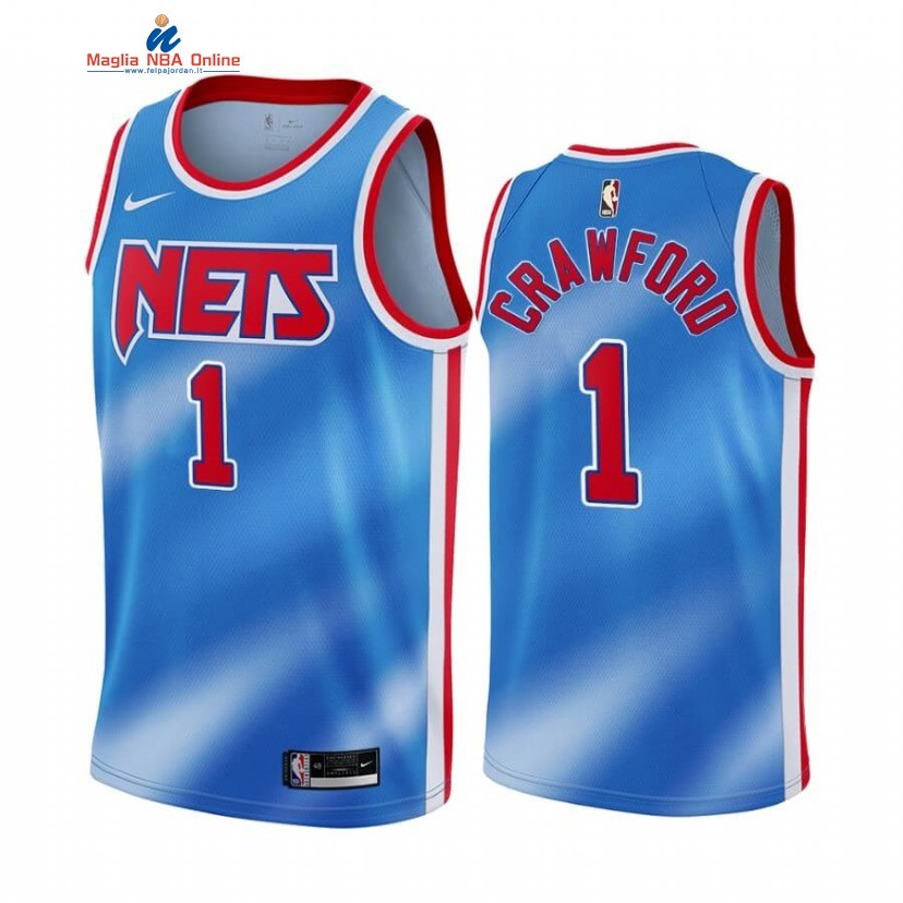 Maglia NBA Brooklyn Nets #1 Jamal Crawford Blu Hardwood Classics 2020-21 Acquista